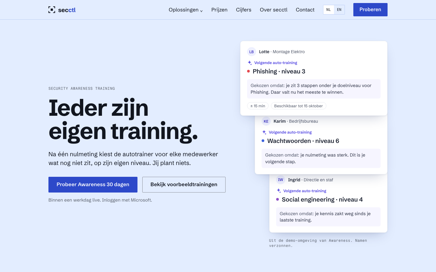 Ontwerp 01 op een laptop: Ieder zijn eigen training.