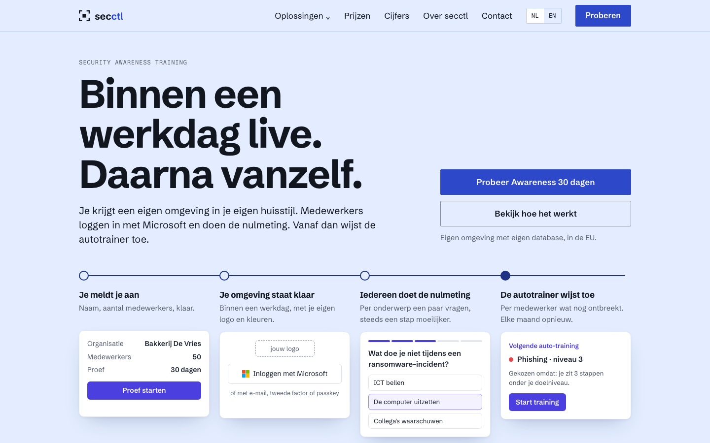 Ontwerp 03 op een laptop: Binnen een werkdag live. Daarna vanzelf.