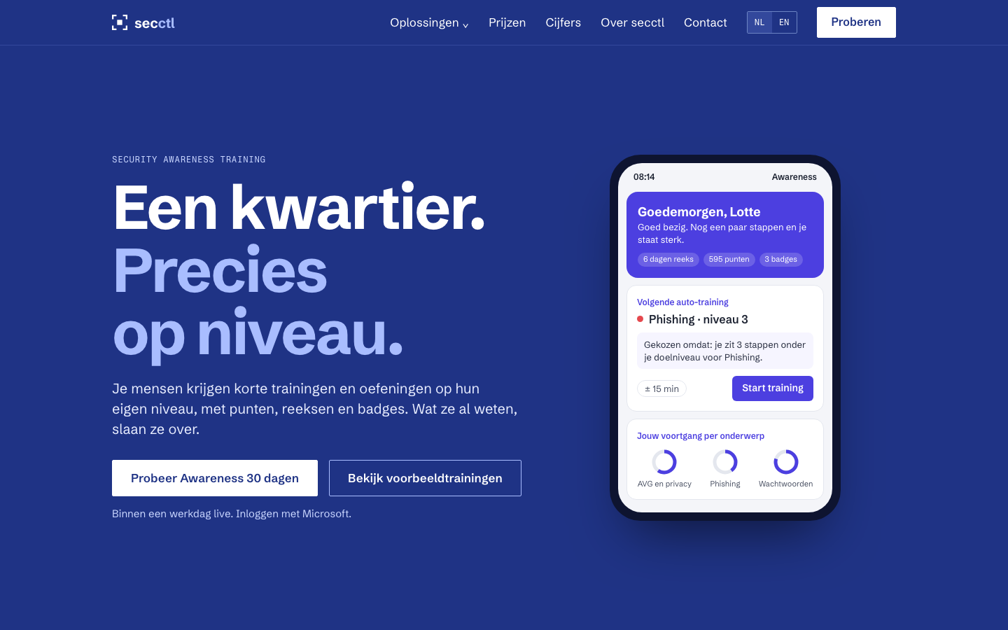Ontwerp 08 op een laptop: Een kwartier. Precies op niveau.